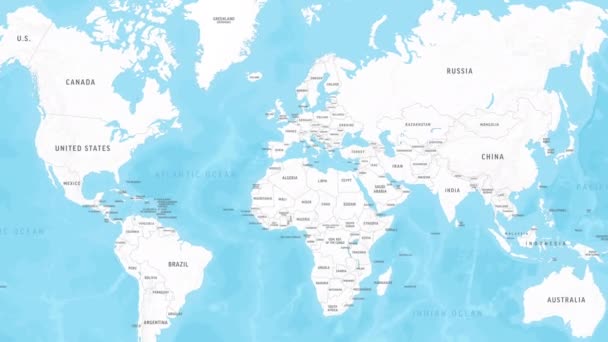 Mapa Turquia Zoom Mapa Mundial Filmagem Vídeo Motion Graphics — Vídeo de Stock