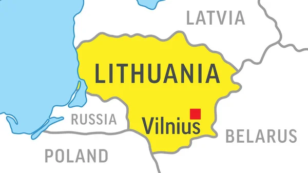 Litwa Mapa Powiększ Mapę Świata Ilustracja Zasobów Wektora — Wektor stockowy
