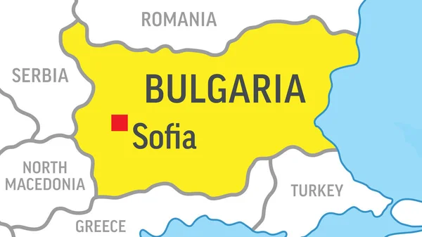Χάρτης Βουλγαρίας Εστίασε Στον Παγκόσμιο Χάρτη Εικονογράφηση Αρχείου Διανύσματος — Διανυσματικό Αρχείο