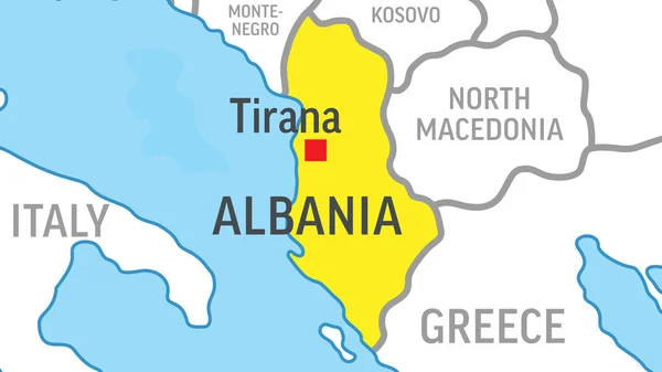Arnavutluk Haritası Dünya Haritasını Yakınlaştır Vektör Stok Resimleri — Stok Vektör
