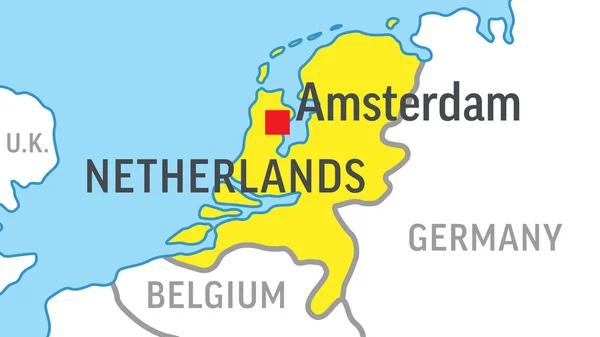 荷兰地图 放大世界地图 病媒存量图解 — 图库矢量图片