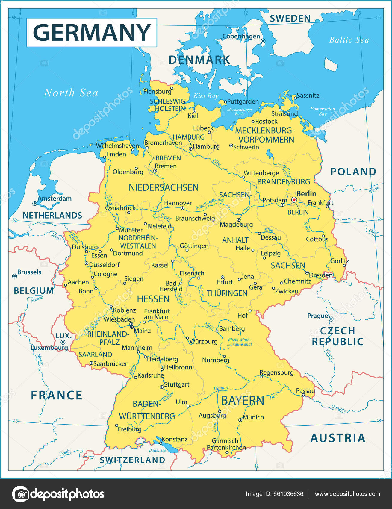 Map Germany High Details Vector Illustration Stock Vector by ...