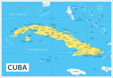 Map of Cuba - Highly Detailed Vector illustration clipart