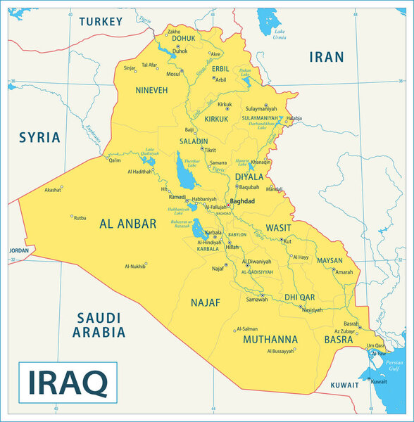 Map of Iraq - Highly Detailed Vector illustration