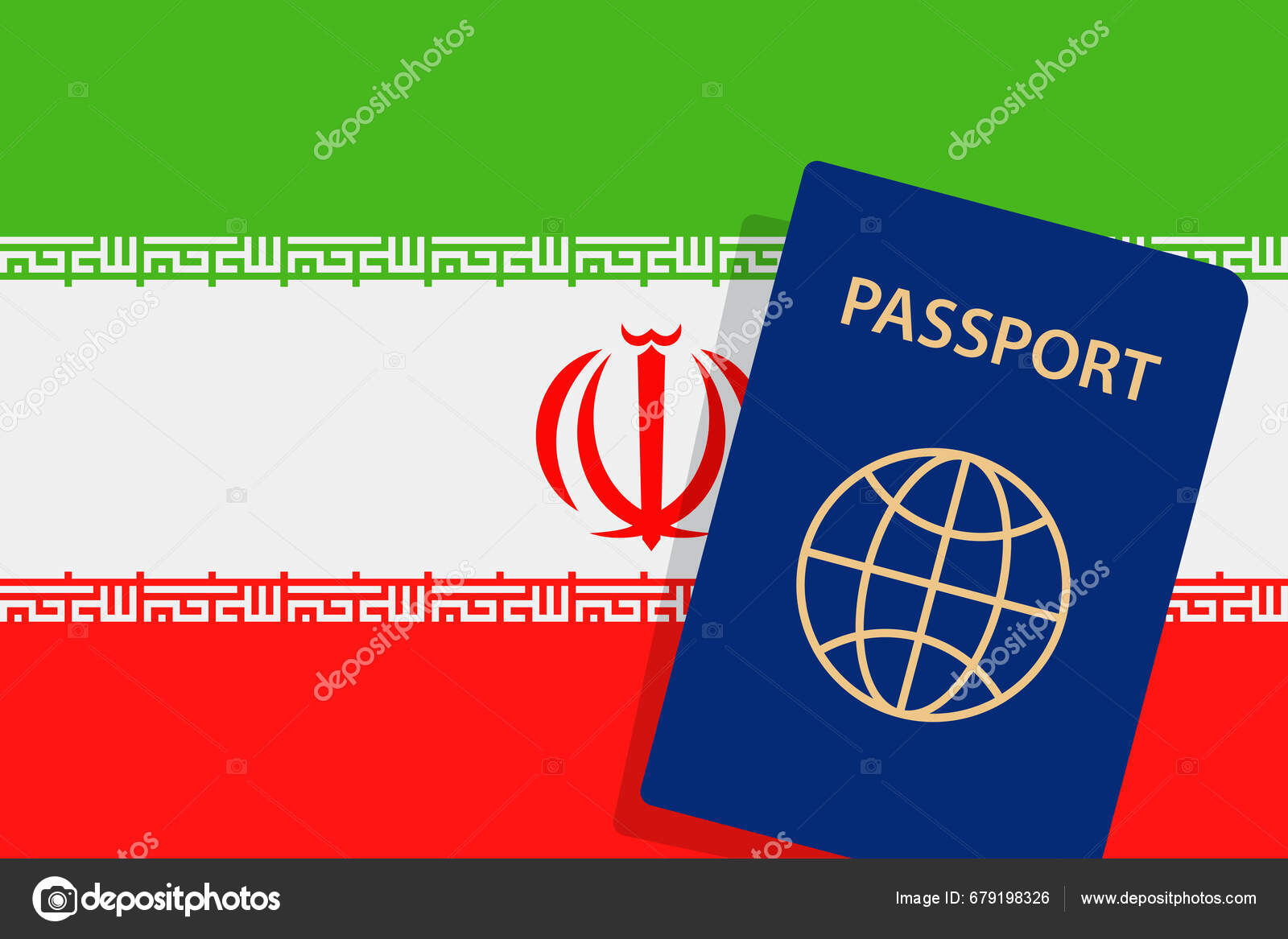 Iran Passport Irani Flag Background Vector Stock Vector by ©dikobrazik