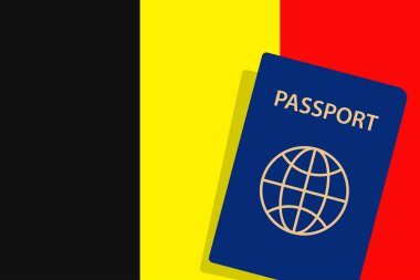 Belçika pasaportu. Belçika Bayrak Arkaplan Vektörü