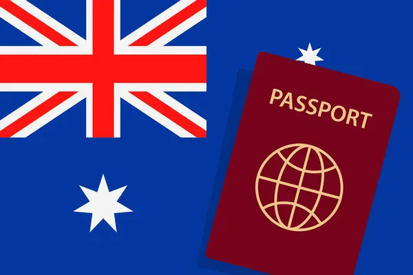 Паспорт Австралии Австралийский Вектор Фона Флага — стоковый вектор