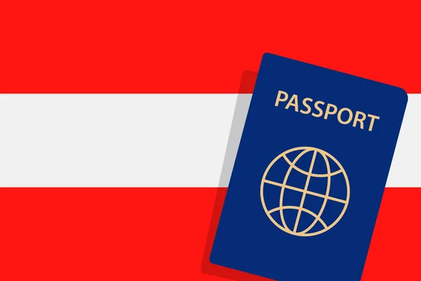 Pasaporte Austria Austria Bandera Vector Fondo — Vector de stock