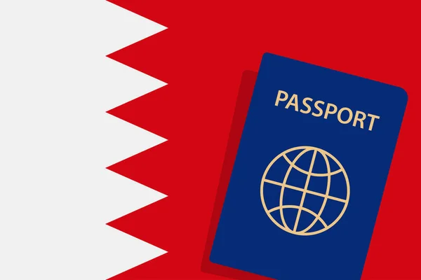 Passaporte Bahrein Bandeira Barém Vetor Fundo — Vetor de Stock