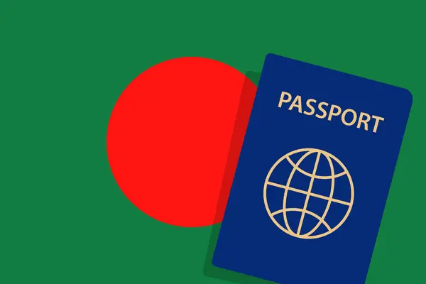 Passaporte Bangladesh Bangladesh Bandeira Fundo Vector — Vetor de Stock