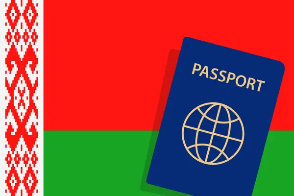 Belarus Passport Belarus Flag Background Vector — Stock Vector
