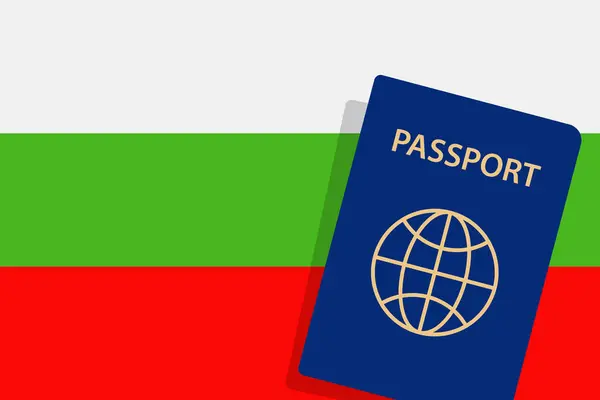 Bulgária Passaporte Bandeira Bulgária Vetor Fundo — Vetor de Stock