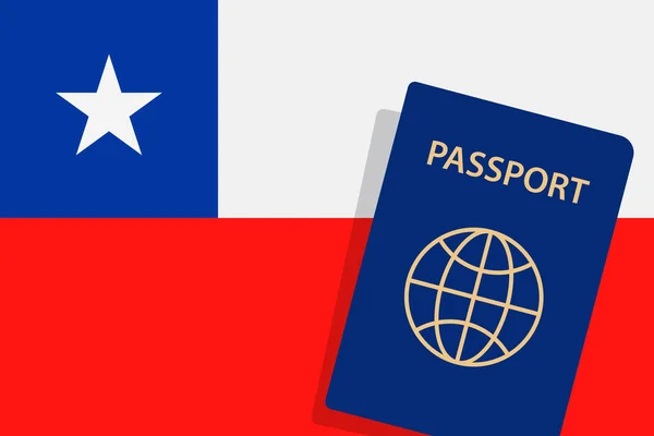 Chile Passport Chilean Flag Background Vector — Stock Vector