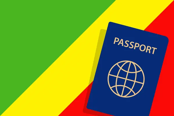 Passaporte Congo Bandeira Congolesa Vetor Fundo — Vetor de Stock