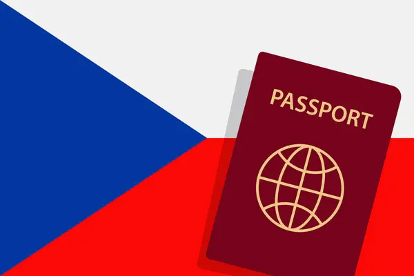 チェコ パスポート チェコの国旗の背景 ベクター — ストックベクタ