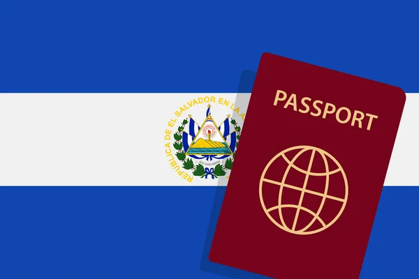 Passaporto Salvador Salvador Sfondo Della Bandiera Vettore — Vettoriale Stock