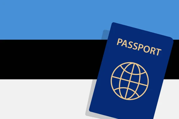 Estónia Passaporte Bandeira Estónia Vetor Fundo — Vetor de Stock