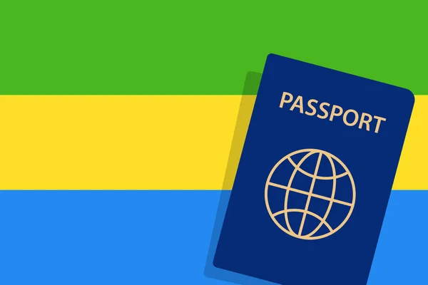 Passaporte Gabão Gabão Bandeira Fundo Vector — Vetor de Stock