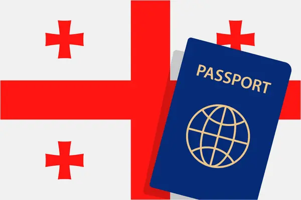 ジョージア パスポート ジョージアの旗の背景ベクトル — ストックベクタ