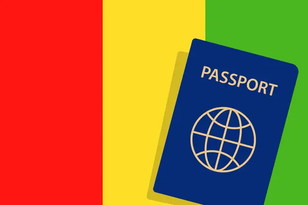 Pasaporte Guinea Guinea Bandera Vector Fondo — Vector de stock