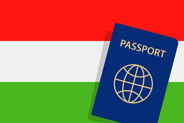 Passaporte Hungria Hungria Bandeira Fundo Vector — Vetor de Stock