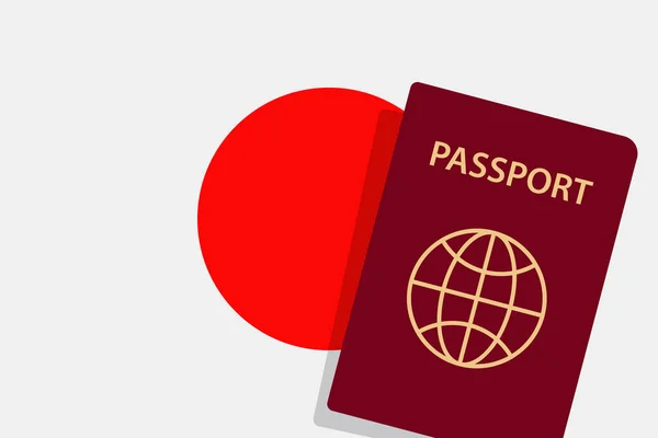 Passaporte Japão Japão Bandeira Fundo Vector — Vetor de Stock