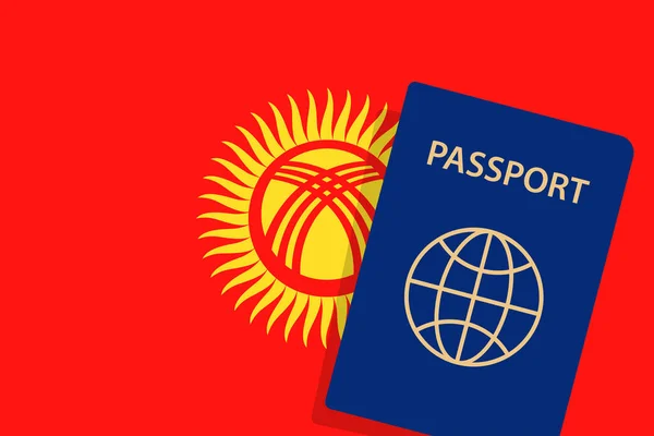 Passaporte Quirguizistão Quirguizistão Bandeira Fundo Vector — Vetor de Stock