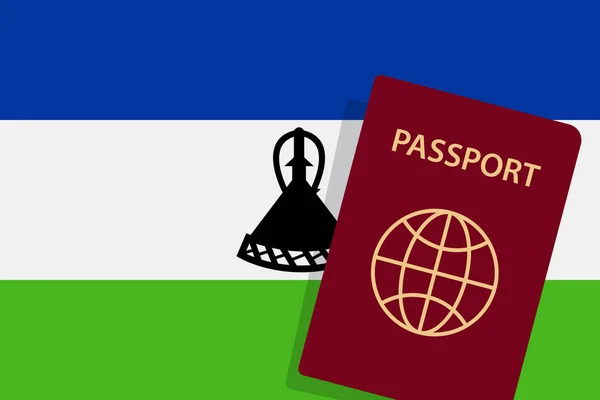 Lesotho Passport Lesotho Flag Background Vector — Stock Vector