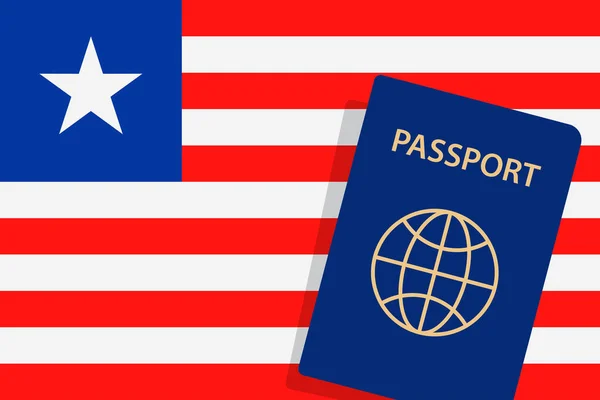 Pasaporte Liberia Vector Fondo Bandera Liberiana — Vector de stock