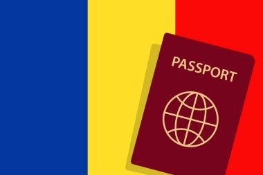 Romanya pasaportu. Romanya Bayrak Arkaplan Vektörü