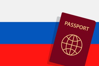 Rusya pasaportu. Rusya Bayrak Arkaplan Vektörü