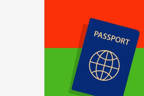 Madagascar Passport Madagascar Flag Background Vector — Stock Vector