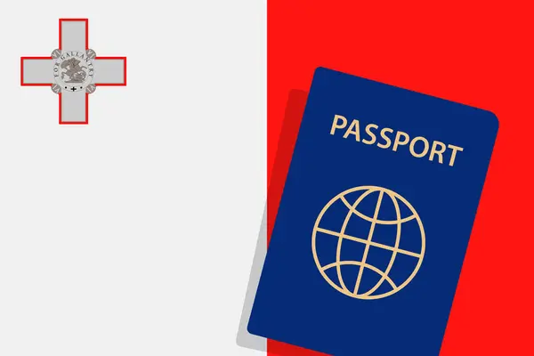 Мальтийский Паспорт Фоновый Вектор Флага Мальты — стоковый вектор