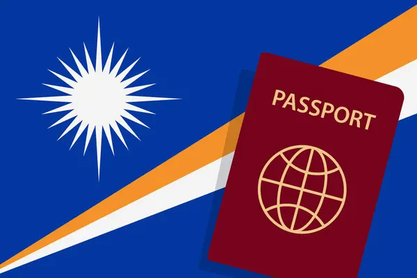 Paszport Wysp Marshalla Flaga Wysp Marshalla Tło Wektor — Wektor stockowy