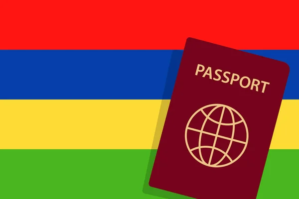 Маврикійський Паспорт Маврикій Прапор Тло Вектор — стоковий вектор