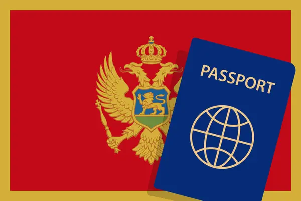 Paszport Czarnogóry Wektor Tła Flagi Czarnogóry — Wektor stockowy