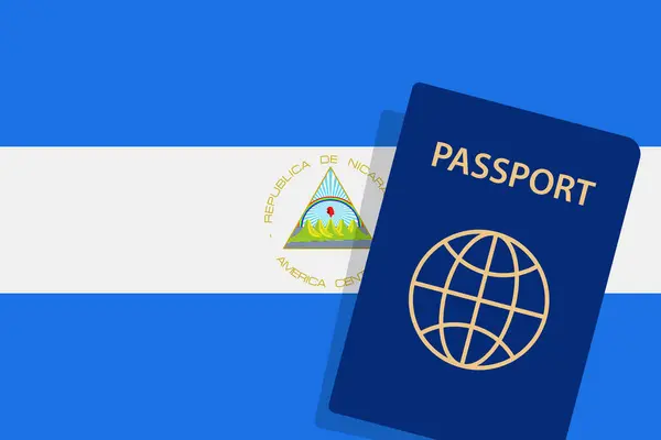 Nicaragua Passport Nicaragua Flag Background Vector — Stock Vector