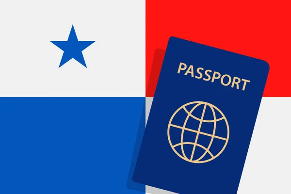 Pasaporte Panamá Panamá Bandera Vector Fondo — Vector de stock