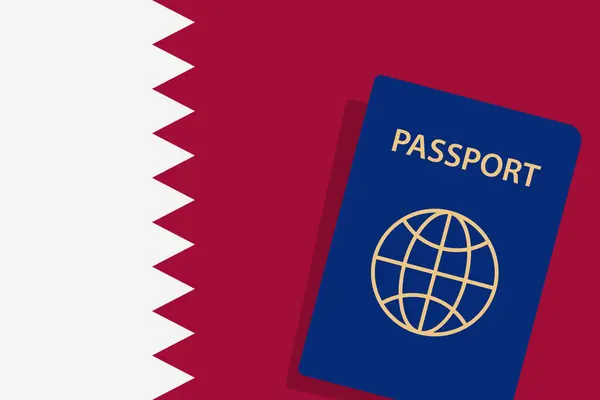 Паспорт Катару Катару Прапор Тло Вектор — стоковий вектор