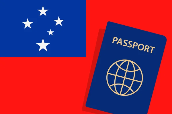 Pasaporte Samoa Samoa Bandera Vector Fondo — Vector de stock