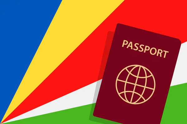 Паспорт Сейшельських Островів Вектор Тла Прапора Сейшельських Островів — стоковий вектор