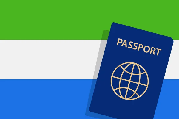 Passaporte Serra Leoa Fundo Bandeira Serra Leoa Vetor — Vetor de Stock