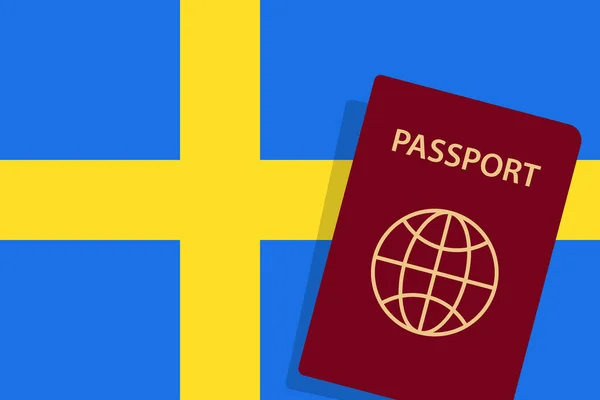 Suède Passeport Suède Drapeau Arrière Plan Vecteur — Image vectorielle