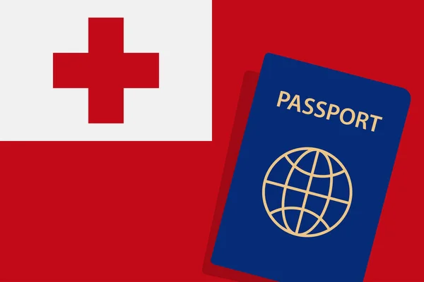 汤加护照 汤加国旗背景矢量 — 图库矢量图片