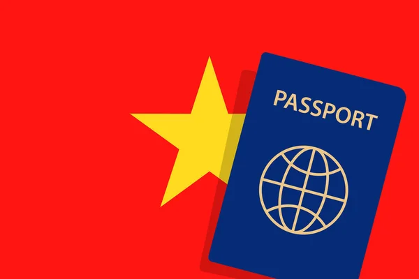 Pasaporte Vietnam Vietnam Bandera Vector Fondo — Vector de stock