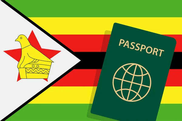 Zimbabwe Passport Zimbabwe Flag Background Vector — Stock Vector