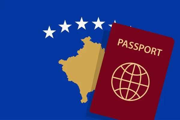 Pasaporte Kosovar Bandera Kosovo Vector Fondo — Vector de stock