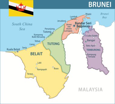 Brunei Harita Vektörü Yeni 2024 Brunei 'nin özelleştirilebilir politik haritası web sitesi, eğitim, raporlar, haberler, haberler, politika, baskı, poster ve duvar kağıdı