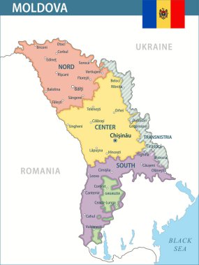 Moldova Harita Vektörü Yeni 2024 Renkli - Moldova 'nın idari web sitesi, eğitim, raporlar, haberler, haber, siyaset, baskı, poster ve duvar kağıdı bölümleri ile özelleştirilebilir siyasi haritası