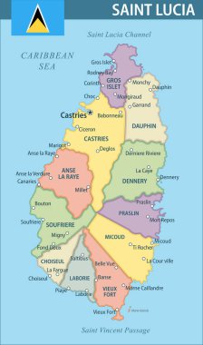 Saint Lucia Harita Vektörü Yeni 2024 Saint Lucia 'nın özelleştirilebilir politik haritası web sitesi, eğitim, raporlar, haberler, haberler, politika, baskı, poster ve duvar kağıdı